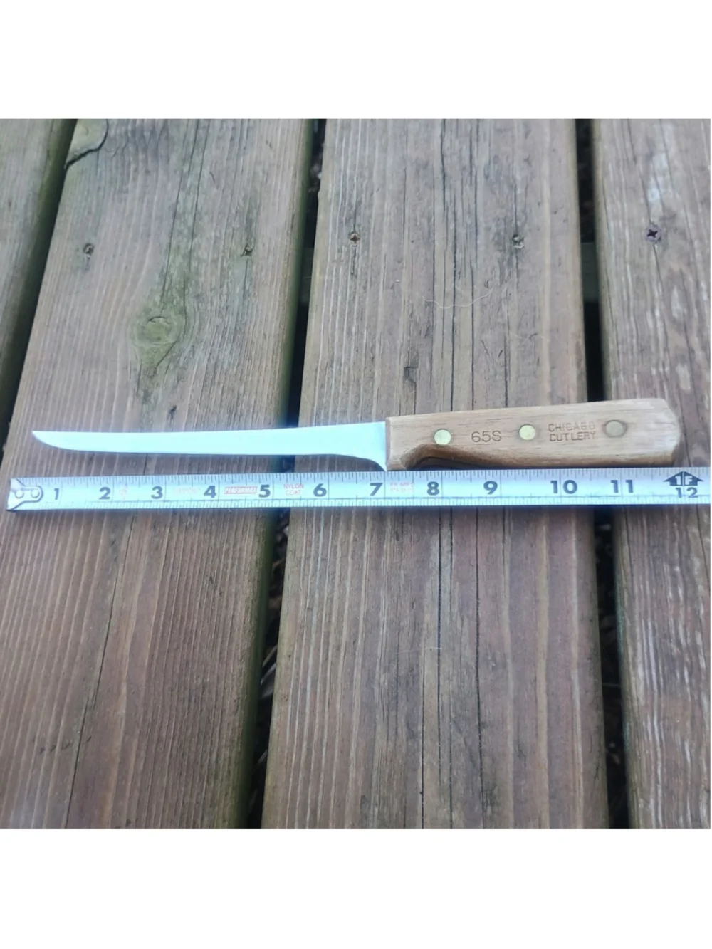 Vintage Chicago Cutlery 65S Fillet Boning Knife Slicing Carving Wood Handle